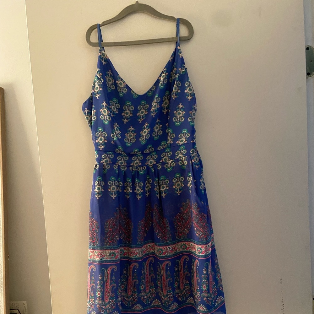 Blue with pattern dress